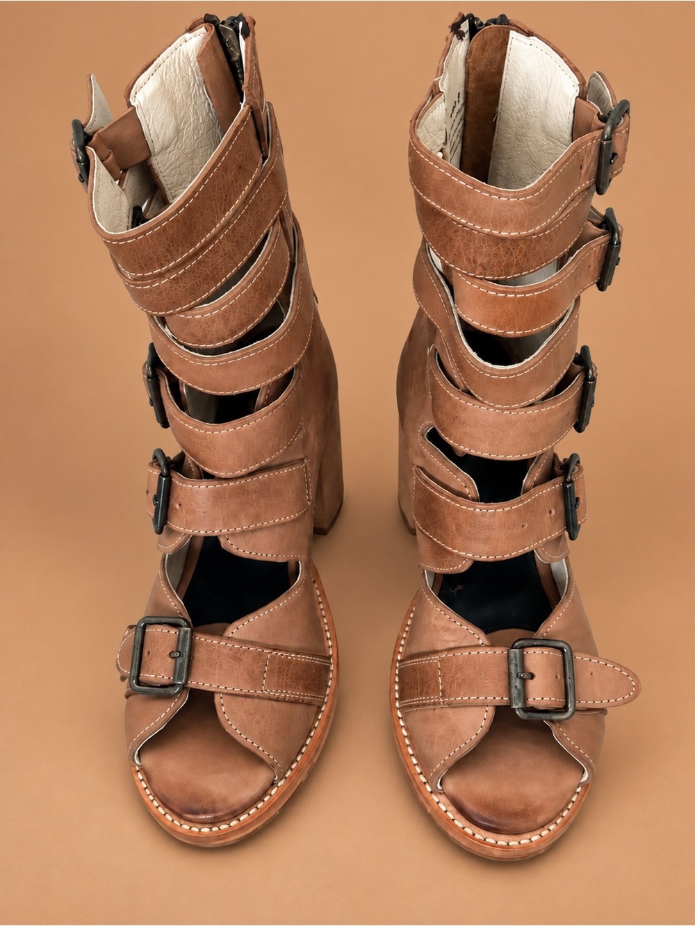 FREEBIRD Bond Natural Leather Gladiator Heeled Sandals Size 8 BNWOT